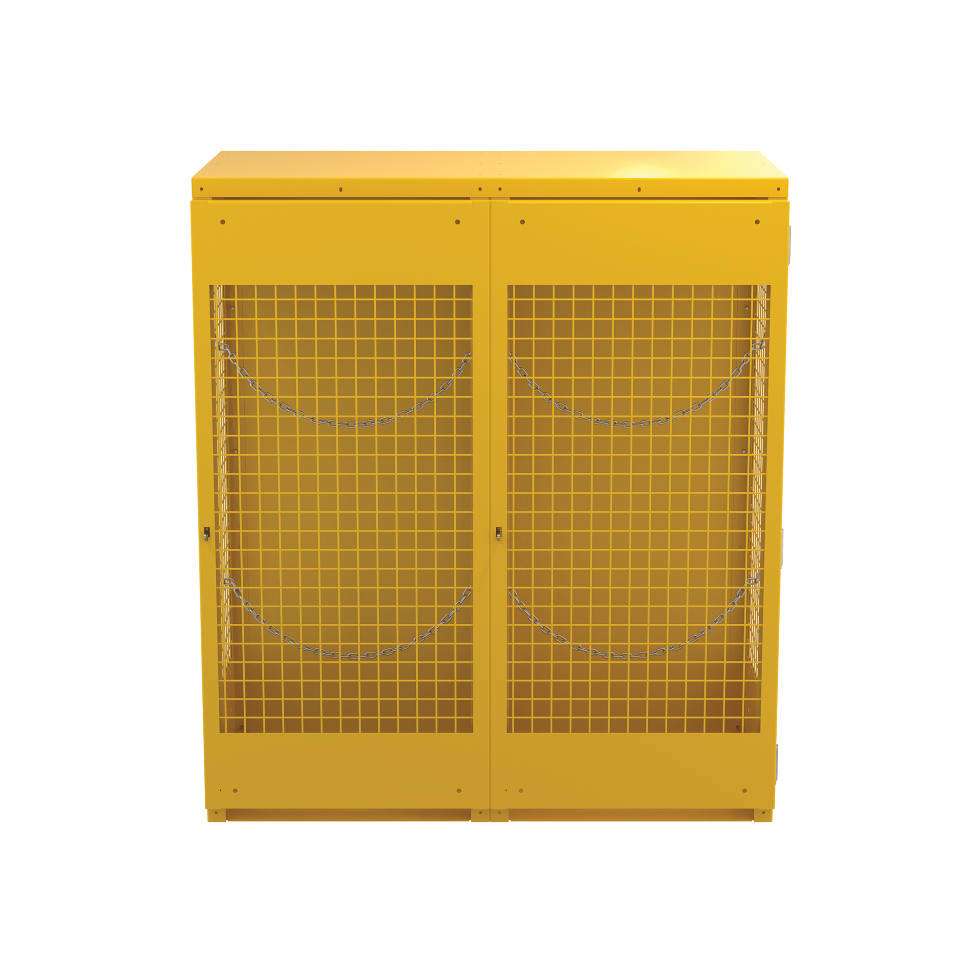 Vestil Vertical Cylinder Storage Cabinet - 10-20 Capacity, 68.25in. Height, 60in. Width, Steel, Yellow, Lockable, Model# CYL-V-1020